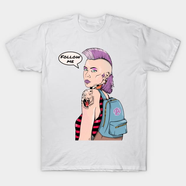 Retro Punk Woman T-Shirt by LICENSEDLEGIT